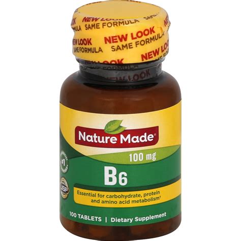 NATURE MADE Vitamin B6, 100 mg, Tablets, 100.0 CT - Walmart.com - Walmart.com