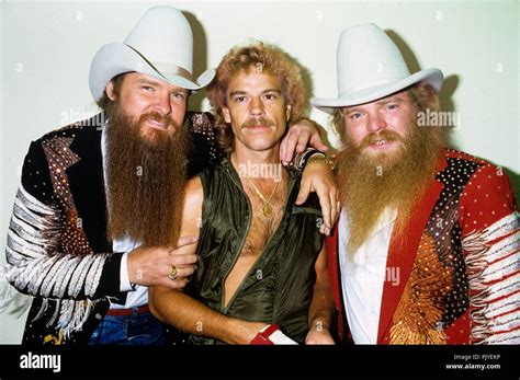 ZZ Top (v.l. Billy Gibbons, Frank Beard, Dusty Hill ) on 25.09.1986 in Augsburg. | usage ...