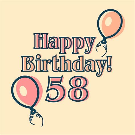 Premium Vector | Happy 58th birthday typographic vector design for ...