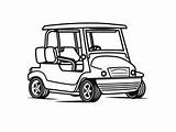 Whimsical Golf Cart Coloring Page  sketch template