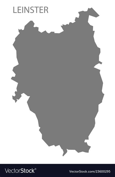 Leinster ireland map grey Royalty Free Vector Image