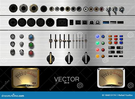 Soundboard Buttons stock vector. Illustration of bass - 186813174