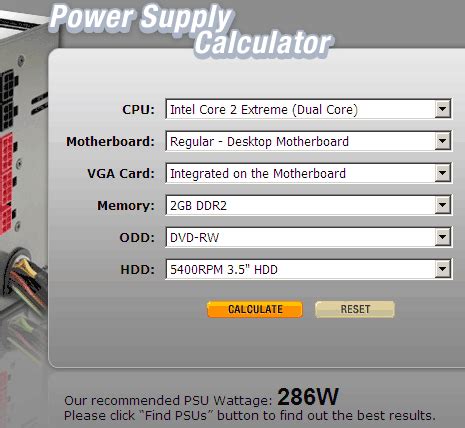 Power Supply: Power Supply Wattage Calculator