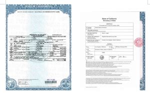 Apostilla de acta de nacimiento - Apostilla California