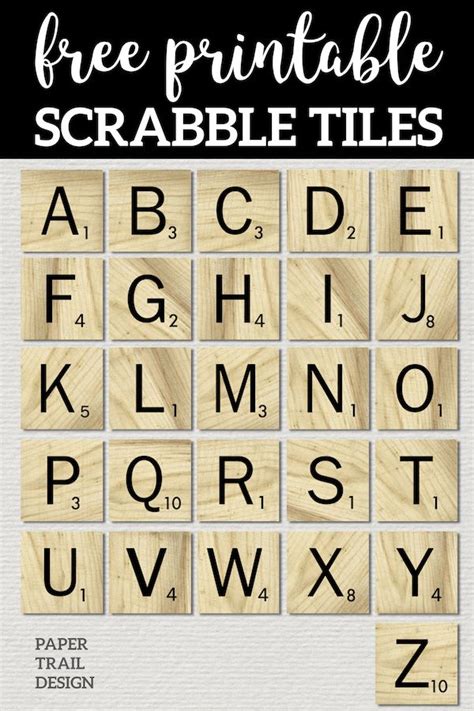 Free Printable Scrabble Letter Tiles Sign - Paper Trail Design | Scrabble tile crafts, Printable ...