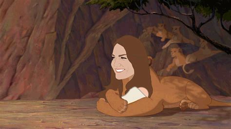 A new mother and father face their public. | The Royal Birth In "Lion King" GIFs Baby Simba ...