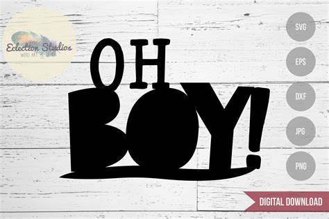 Oh Boy baby shower svg baby boy svg cake topper SVG file | Etsy