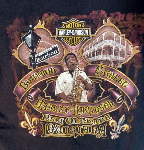 Harley Davidson New Orleans Louisiana Bourbon Street T-Shirt Men's 2XL Black | eBay