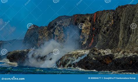 Kilauea Volcano Lava Flow stock image. Image of colors - 80884677