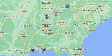 Southern League Teams Map with logos | Southern League Teams Location ...