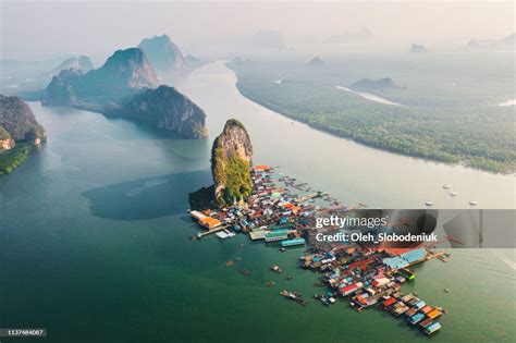 Scenic Aerial View Of Floating Village Ko Panyi In Thailand High-Res Stock Photo - Getty Images