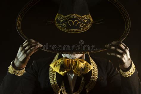 Mexican Charro Holding His Black Hat Stock Image - Image of face ...