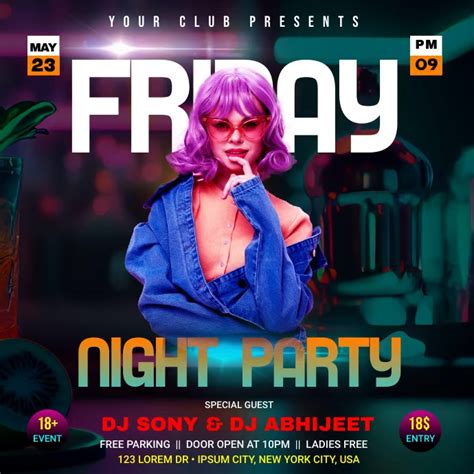 Friday Night Party Template | PosterMyWall