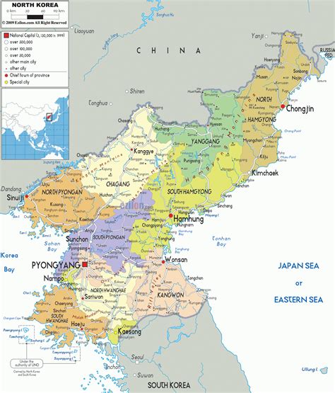 Coreia do Norte | Mapas Geográficos da Coreia do Norte