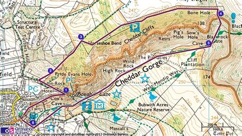 Map route for Cheddar Gorge walk | Cheddar gorge, Gorges, Cheddar