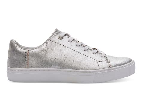 Metallic Silver Metallic Leather Women's Lenox Sneakers | Leather women ...