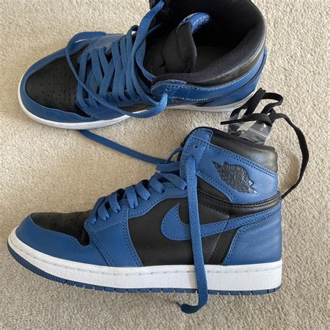 Jordan 1 blue black and white Brand new only tried... - Depop