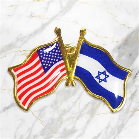 Gstewii Metal Badge Pin US Flag Israel Lapel Pin Enamel Patriot Flag ...