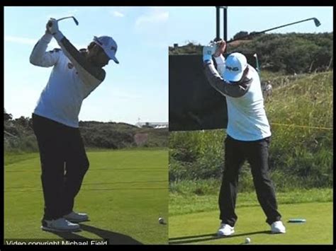 Louis Oosthuizen golf swing - Long Iron (face-on & down-the-line), July ...