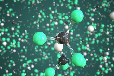 Trifluoromethane Molecule, Conceptual Molecular Model. Chemical 3d ...