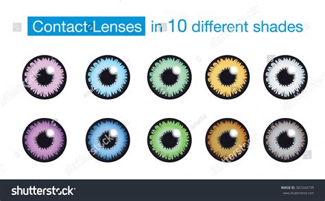 Eye Color Contact Lens Collection On Stock Vector (Royalty Free ...