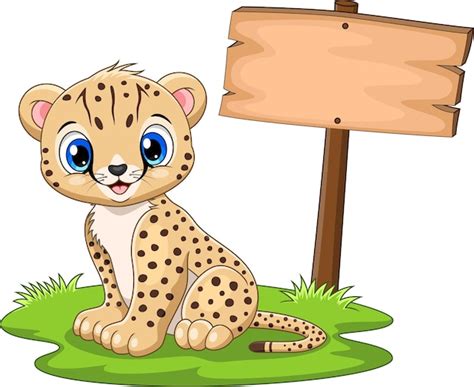 Cute Cartoon Baby Cheetah