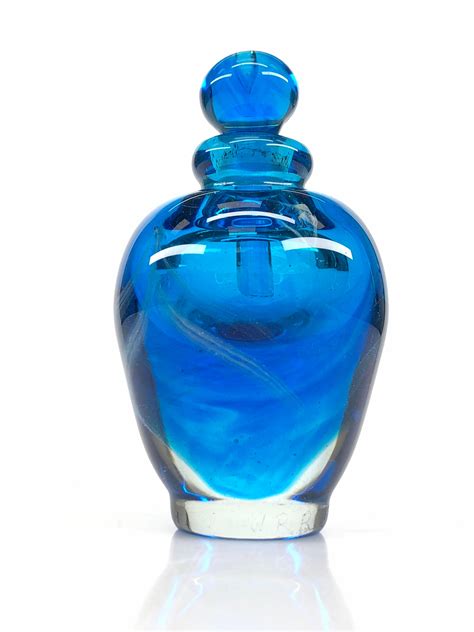 Lot - Cobalt Blue Glass Perfume Bottle W.R. Bector