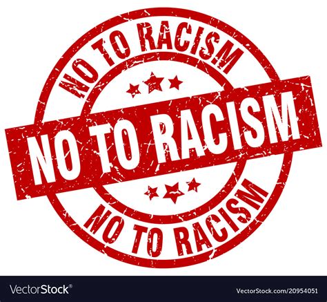 No to racism round red grunge stamp Royalty Free Vector