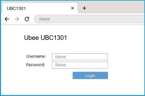 Ubee UBC1301 Router Login and Password