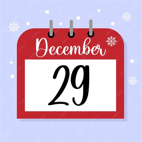 Premium Vector | December 29 calendar icon vector illustration