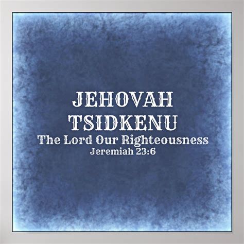 Jehovah Tsidkenu Poster | Zazzle