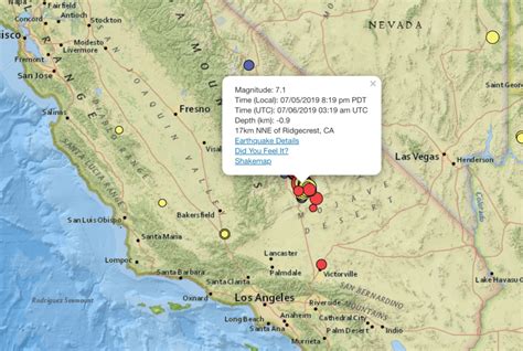 Earthquake: Live map of 7.1 magnitude California quake and aftershocks