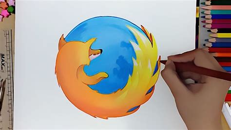 How to Draw the Firefox Logo | Rabia Drawing Art - YouTube