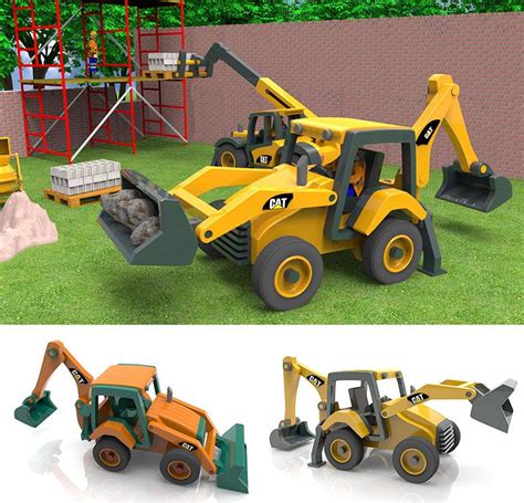 CAT Backhoe Loader Wood Toy Plans (PDF Download)