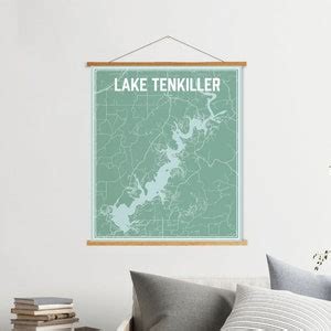 Lake Tenkiller Oklahoma Street Map Print Lake Tenkiller - Etsy