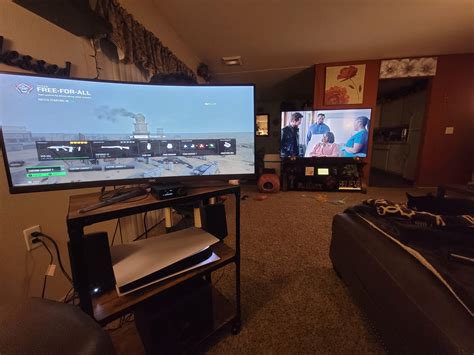 rate my setup. 34 inch ultra wife and a 70 inch TV. : r/playstation5