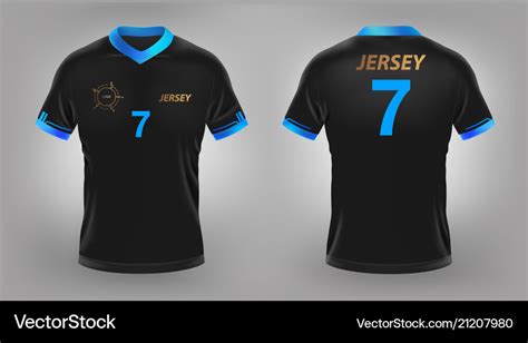 Soccer jersey black sport t-shirt design Vector Image