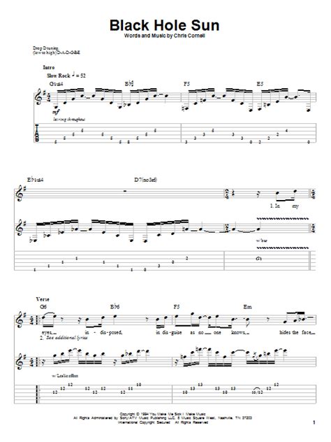 Black Hole Sun by Soundgarden - Guitar Tab Play-Along - Guitar Instructor