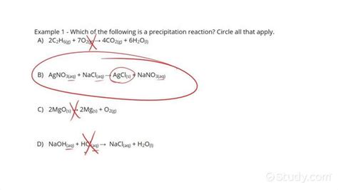 Which of the Following Options Correctly Describe a Precipitation Reaction