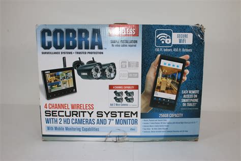 Cobra 4-Channel Wireless Surveillance System 63842 / 2 Cameras & 7" Monitor