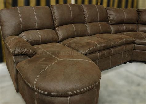 Rustic Brown Microfiber Modern Reclining Sectional