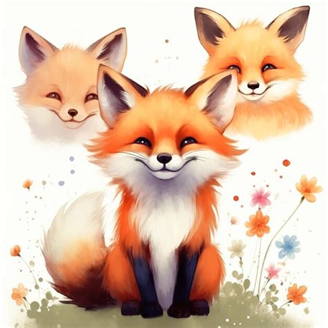 Premium AI Image | cute fox illustration