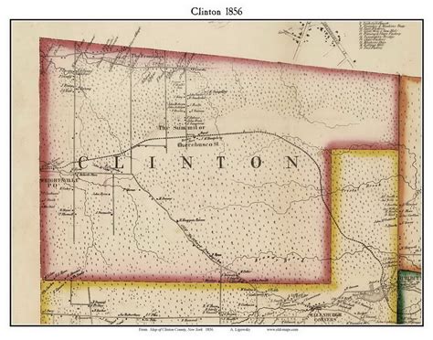 Clinton, New York 1856 Old Town Map Custom Print - Clinton Co. - OLD MAPS