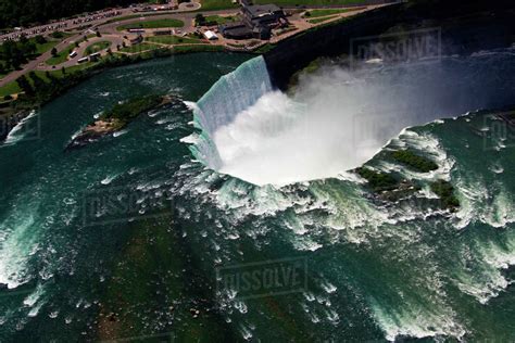 Aerial view of Niagara Falls, Ontario, Canada. - Stock Photo - Dissolve