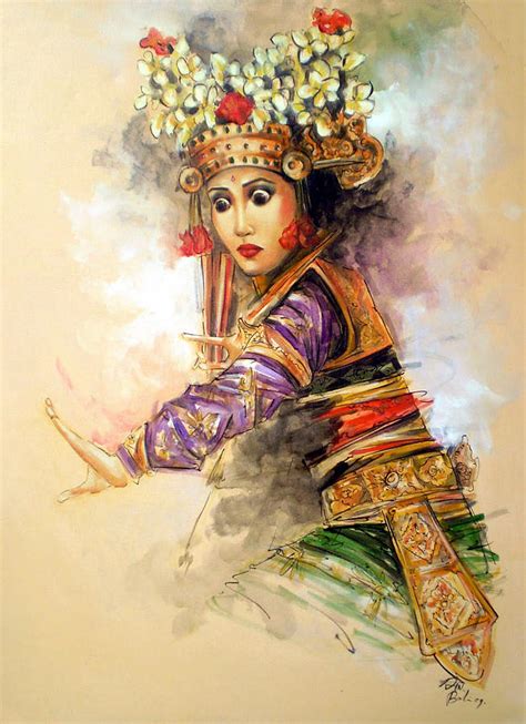 Legong Dancer Painting by Agung Jaya