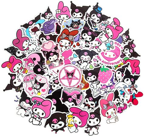 Buy HannaKuromi and My Melody Stickers Pack| 50pcs Cute My Melody Kuromi Sanrio Stickers for ...