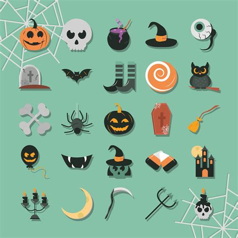 Halloween celebration flat icon set 1432075 Vector Art at Vecteezy