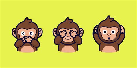 3 monkeys cartoon close mouth eye and ear vector illustration 2929380 Vector Art at Vecteezy