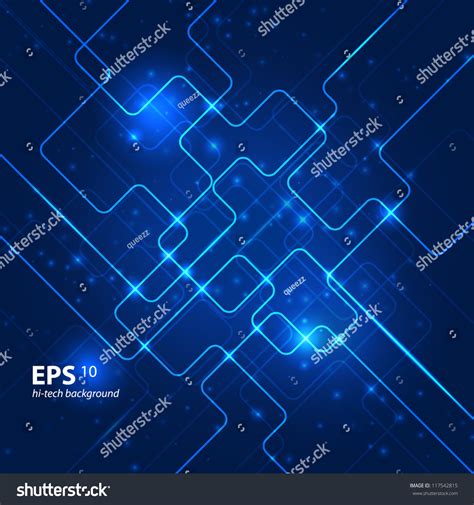 Abstract Hi-Tech Blue Background. Vector Illustration. - 117542815 ...