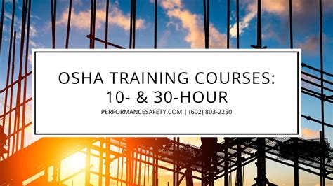 OSHA Training Courses: 10- and 30-Hour - Performance Safety